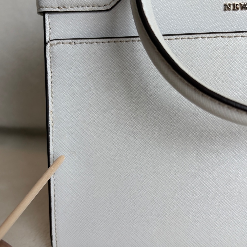 Kate Spade New York White Saffiano Leather Satchel Crossbody Bag - Picture 13 of 16